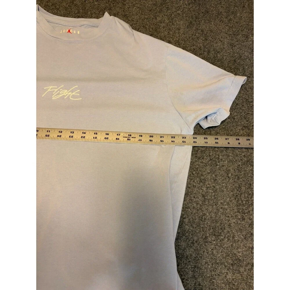 Jordan Flight T-Shirt XL Light Blue 100% Cotton Embroidered Script Jumpman